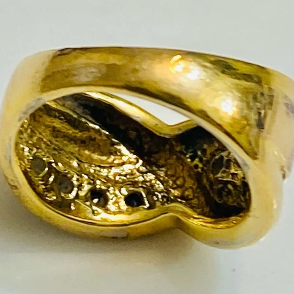 Genuine Blue Sapphire Infinity 925 Gold Women's Ring